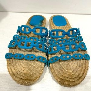 Hermès blue suede espadrilles